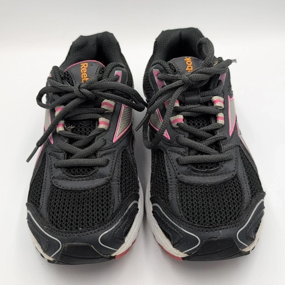 Reebok Pheehan Run Womens 7.5 Black Gray Silver‎ Lace Up Athletic Daily Shoes